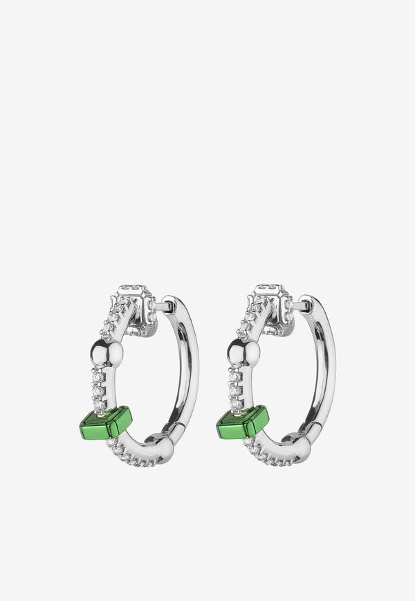 EÉRA Mini Hoop Earrings in 18-karat White Gold with Diamonds Silver HPERFP15U1