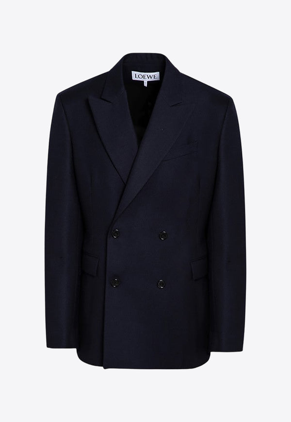 Loewe Double-Breasted Wool Blazer Blue HSM1Y03W27WO/P_LOEW-8511