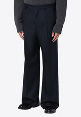 AMI PARIS Wide-Leg Wool Tailored Pants Navy HTR423WV0053/P_AMI-4011