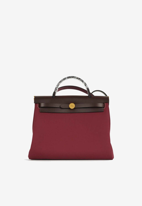 Hermès Herbag Zip 31 in Rubis Toile and Rouge Sellier Hunter with Gold Hardware