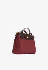 Hermès Herbag Zip 31 in Rubis Toile and Rouge Sellier Hunter with Gold Hardware