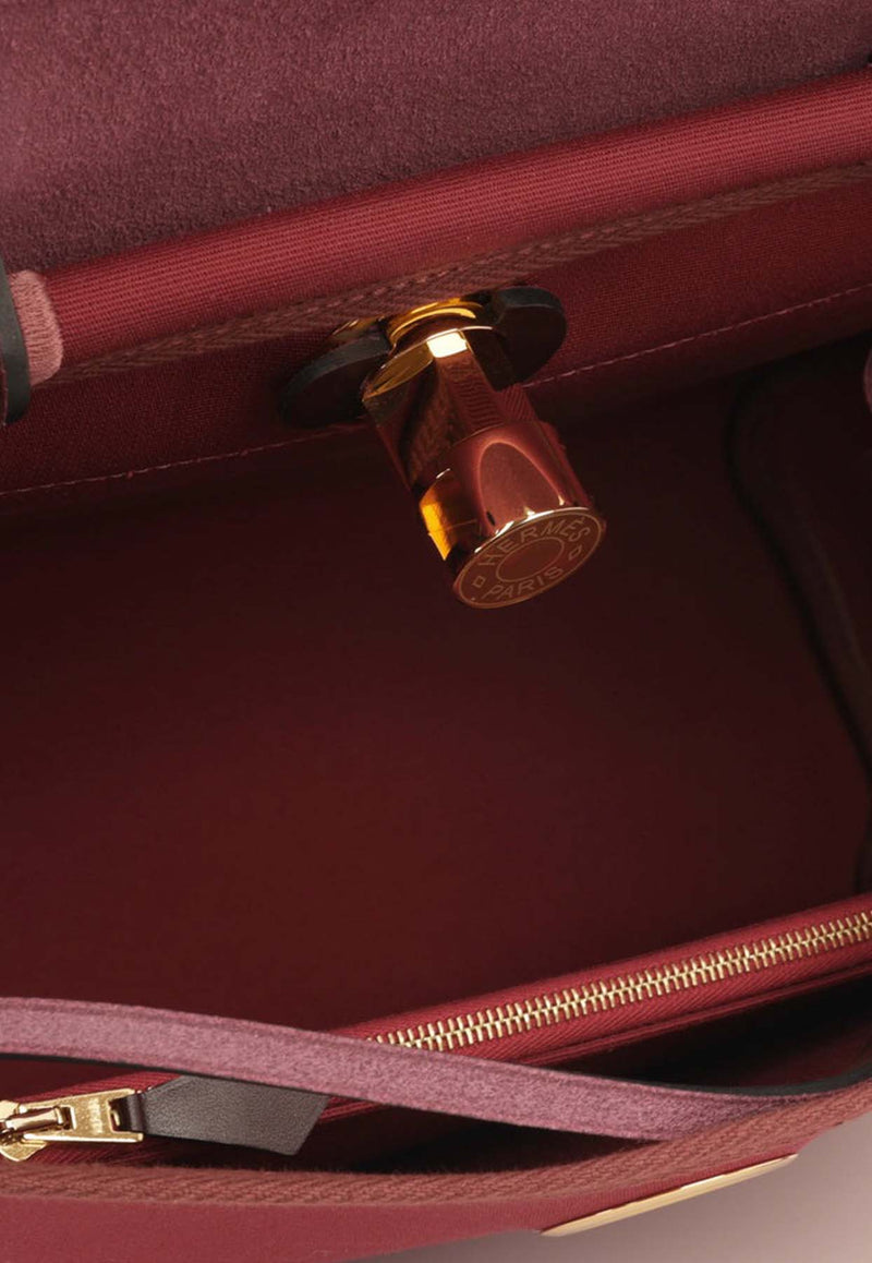 Hermès Herbag Zip 31 in Rubis Toile and Rouge Sellier Hunter with Gold Hardware