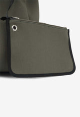 Hermès Herbag Sac A Dos in Vert de Gris Toile and Black Hunter Leather with Palladium Hardware