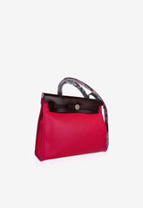 Hermès Herbag Zip Retourne 31 in Rose Shocking Toile Berline and Rouge Sellier Vache Hunter with Palladium Hardware