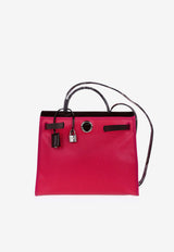 Hermès Herbag Zip Retourne 31 in Rose Shocking Toile Berline and Rouge Sellier Vache Hunter with Palladium Hardware