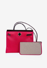 Hermès Herbag Zip Retourne 31 in Rose Shocking Toile Berline and Rouge Sellier Vache Hunter with Palladium Hardware