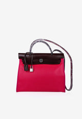 Hermès Herbag Zip Retourne 31 in Rose Shocking Toile Berline and Rouge Sellier Vache Hunter with Palladium Hardware