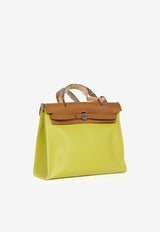 Hermès Herbag Zip Retourne 31 in Lime Toile Berline and Natural Sable Vache Hunter with Palladium Hardware