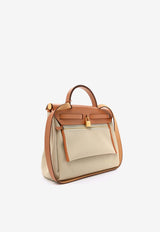 Hermès Herbag Zip Retourne 31 in Beton Toile and Naturel Vache Hunter with Gold Hardware