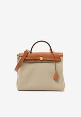 Hermès Herbag Zip Retourne 31 in Beton Toile and Naturel Vache Hunter with Gold Hardware