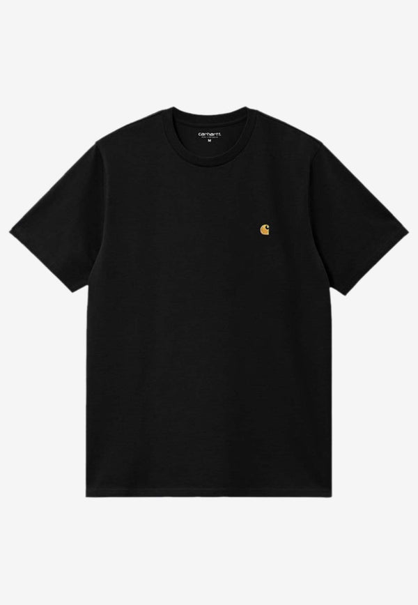 Carhartt Wip Chase Embroidered Logo Crewneck T-shirt Black I026391CO/P_CARH-00FXX