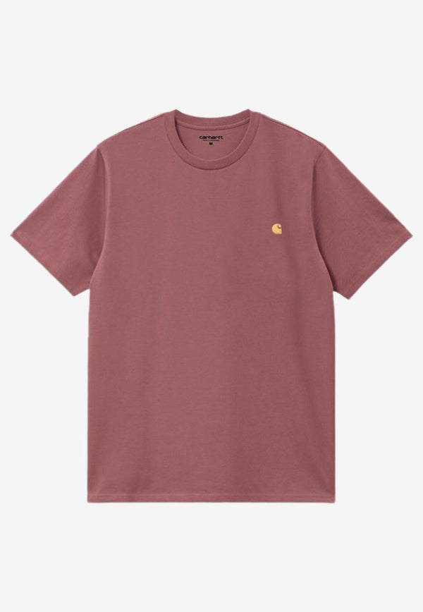 Carhartt Wip Chase Embroidered Logo Crewneck T-shirt Pink I026391CO/P_CARH-2BBXX