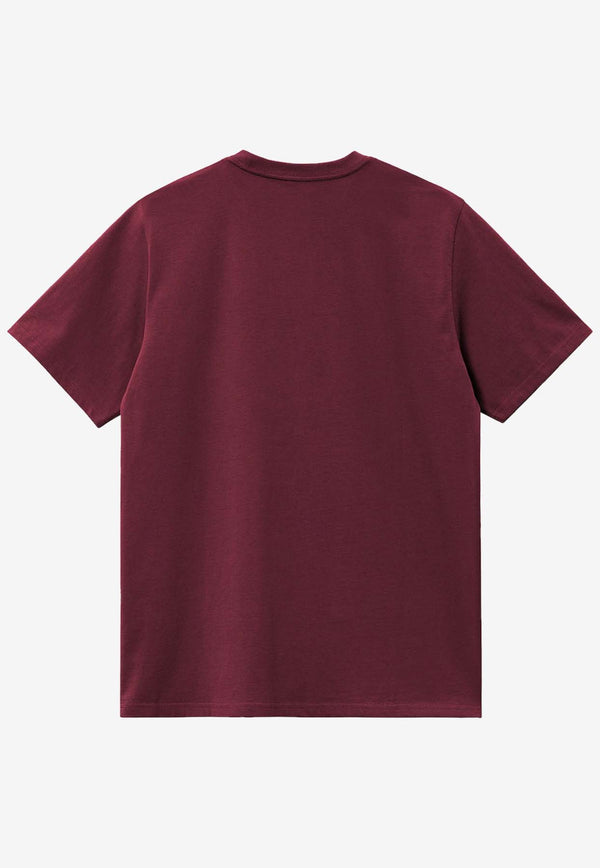 Carhartt Wip Logo Patch Crewneck T-shirt Burgundy I030434BURGUNDY