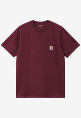 Carhartt Wip Logo Patch Crewneck T-shirt Burgundy I030434BURGUNDY