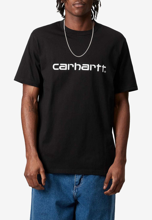 Carhartt Wip Script Logo Print T-shirt Black I031047BLACK