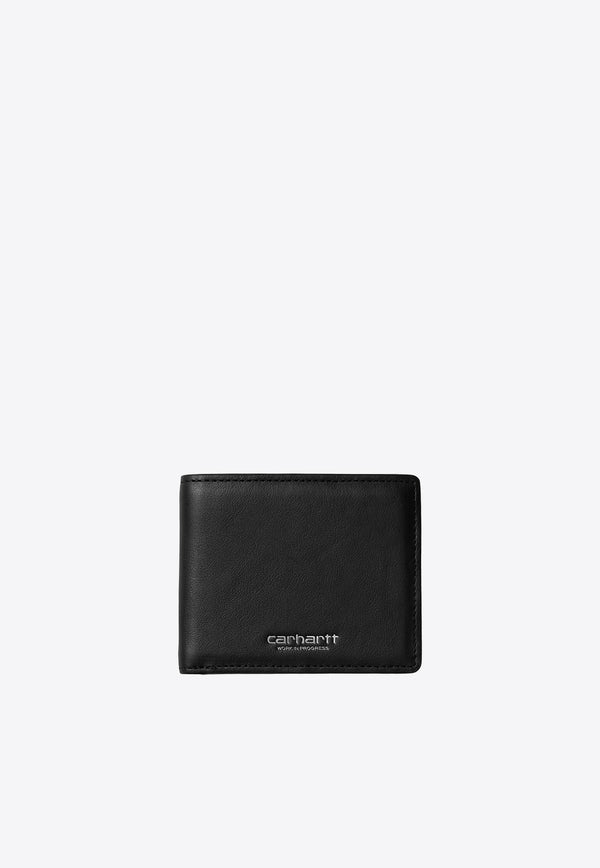 Carhartt Wip Vegas Logo Bi-Fold Leather Wallet Black I033108BLACK