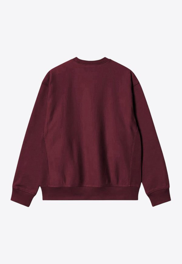 Carhartt Wip American Script Crewneck Sweatshirt Burgundy I033649CO/P_CARH-2BYXX