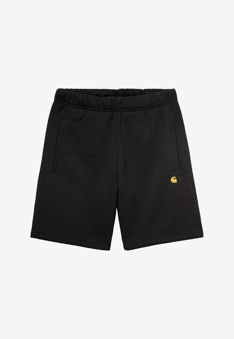 Carhartt Wip Chase Logo Embroidered Shorts Black I033669BLACK