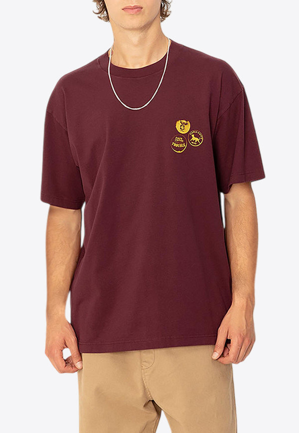 Carhartt Wip Pins Crewneck Jersey T-shirt Bordeaux I033974BURGUNDY