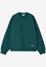 Carhartt Wip Label Script Embroidered Sweatshirt Green I034429GREEN