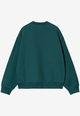 Carhartt Wip Label Script Embroidered Sweatshirt Green I034429GREEN