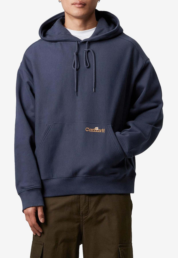 Carhartt Wip Label Script Hooded Sweatshirt Blue I034430NAVY