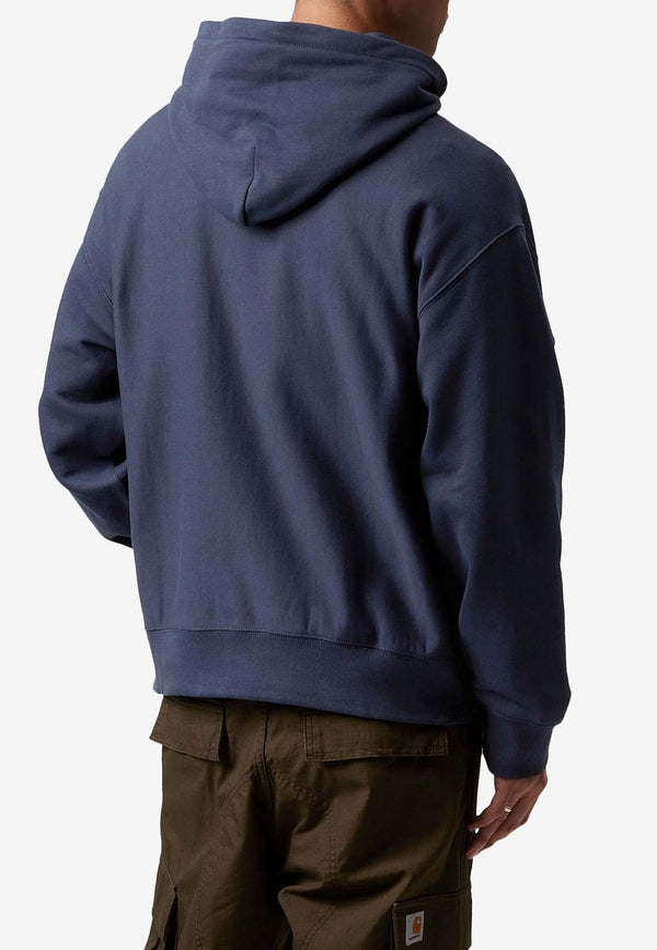 Carhartt Wip Label Script Hooded Sweatshirt Blue I034430NAVY