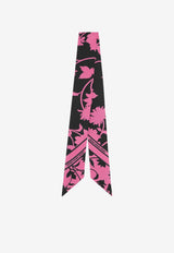 Versace Floral Silk Scarf Fuchsia IBA0005 1A09269 5BB40