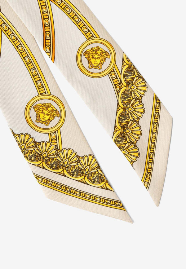 Versace la Coupe des Dieux Print Silk Scarf Tie White IBA0005 1A11522 5K520