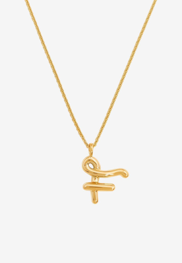 Missoma Jewellery Curly Molten Initial F Pendant Necklace Gold INL-G-N2-NS-FGOLD