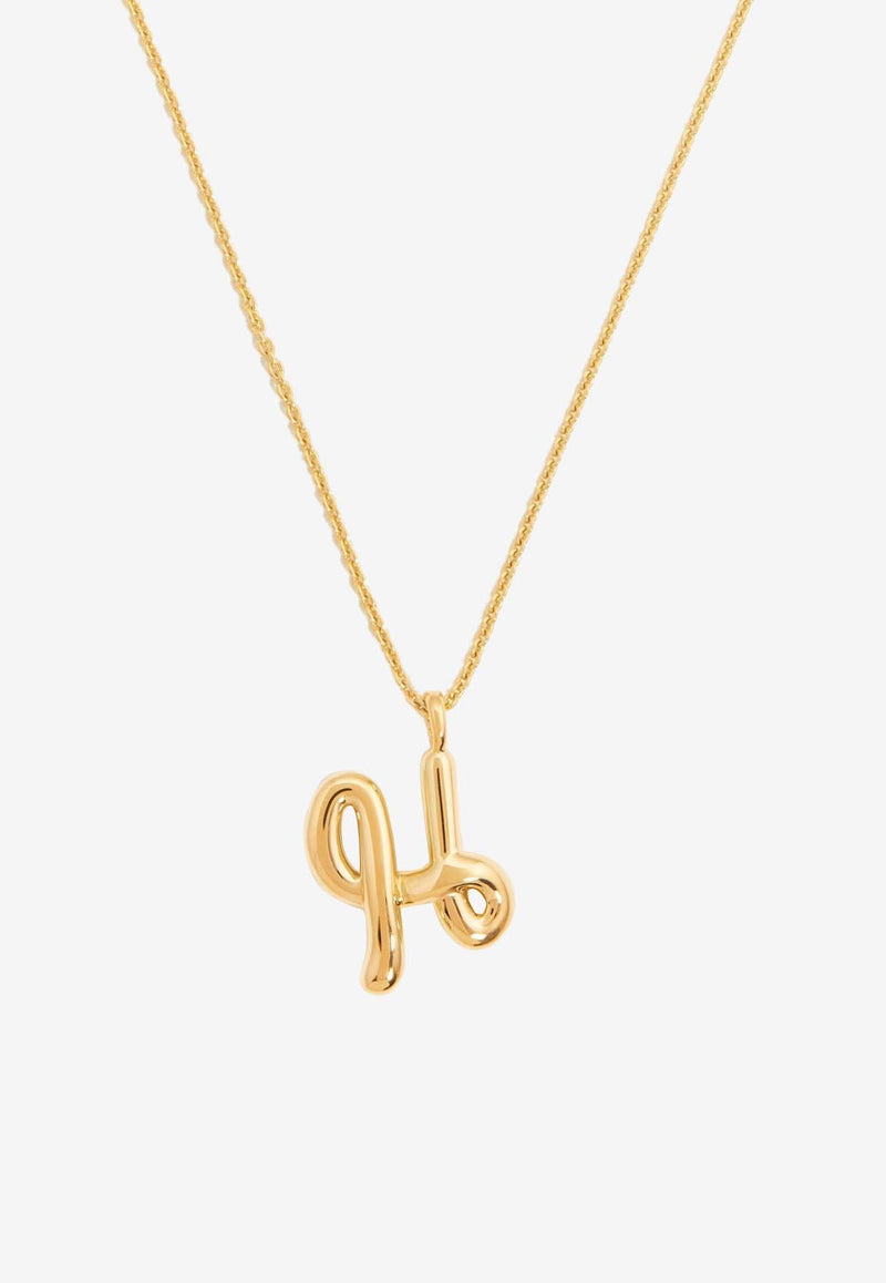 Missoma Jewellery Curly Molten Initial H Pendant Necklace Gold INL-G-N2-NS-HGOLD