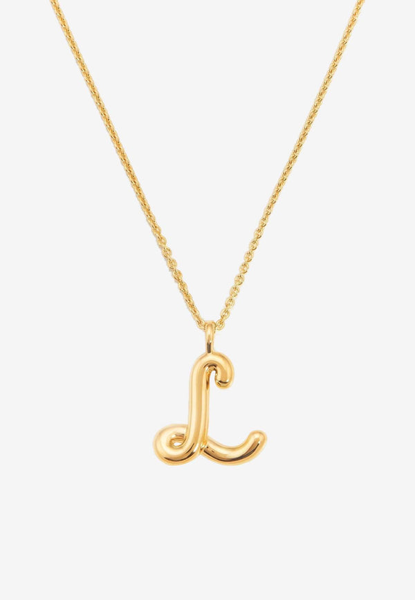 Missoma Jewellery Curly Molten Initial L Pendant Necklace Gold INL-G-N2-NS-LGOLD