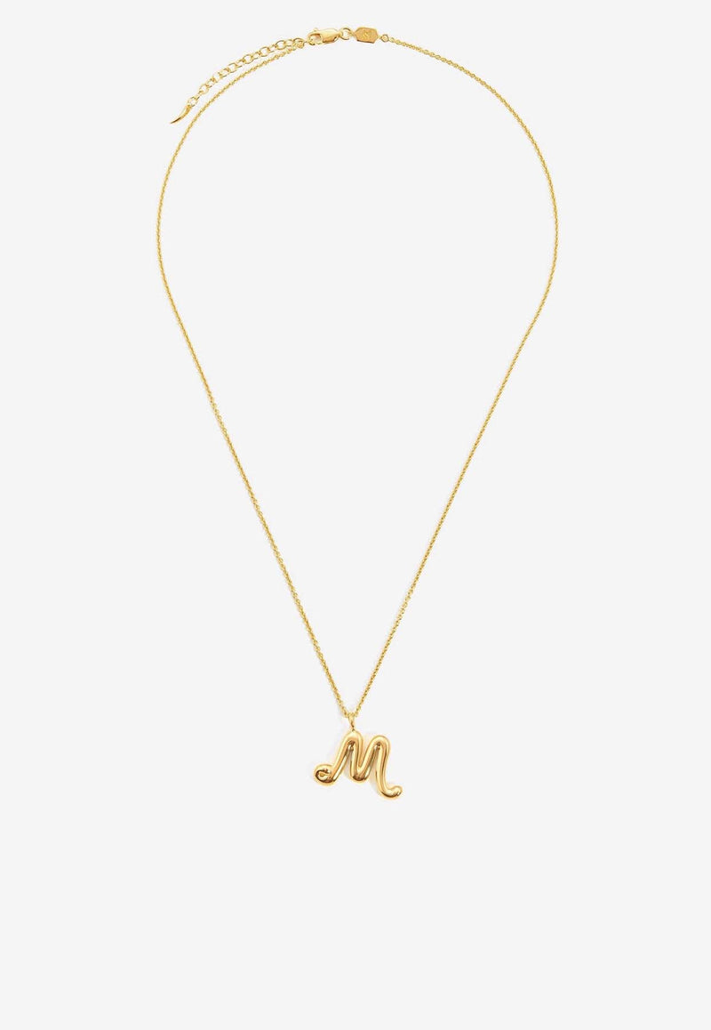 Missoma Jewellery Curly Molten Initial M Pendant Necklace Gold INL-G-N2-NS-MGOLD