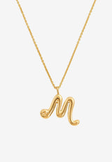 Missoma Jewellery Curly Molten Initial M Pendant Necklace Gold INL-G-N2-NS-MGOLD