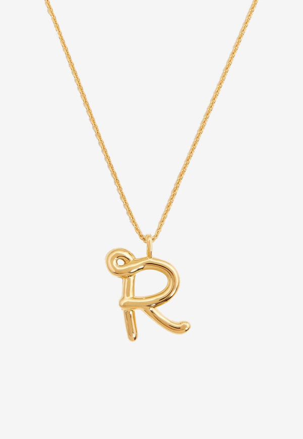 Missoma Jewellery Curly Molten Initial R Pendant Necklace Gold INL-G-N2-NS-RGOLD