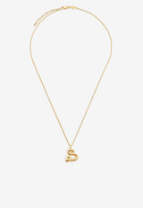 Missoma Jewellery Curly Molten Initial S Pendant Necklace Gold INL-G-N2-NS-SGOLD