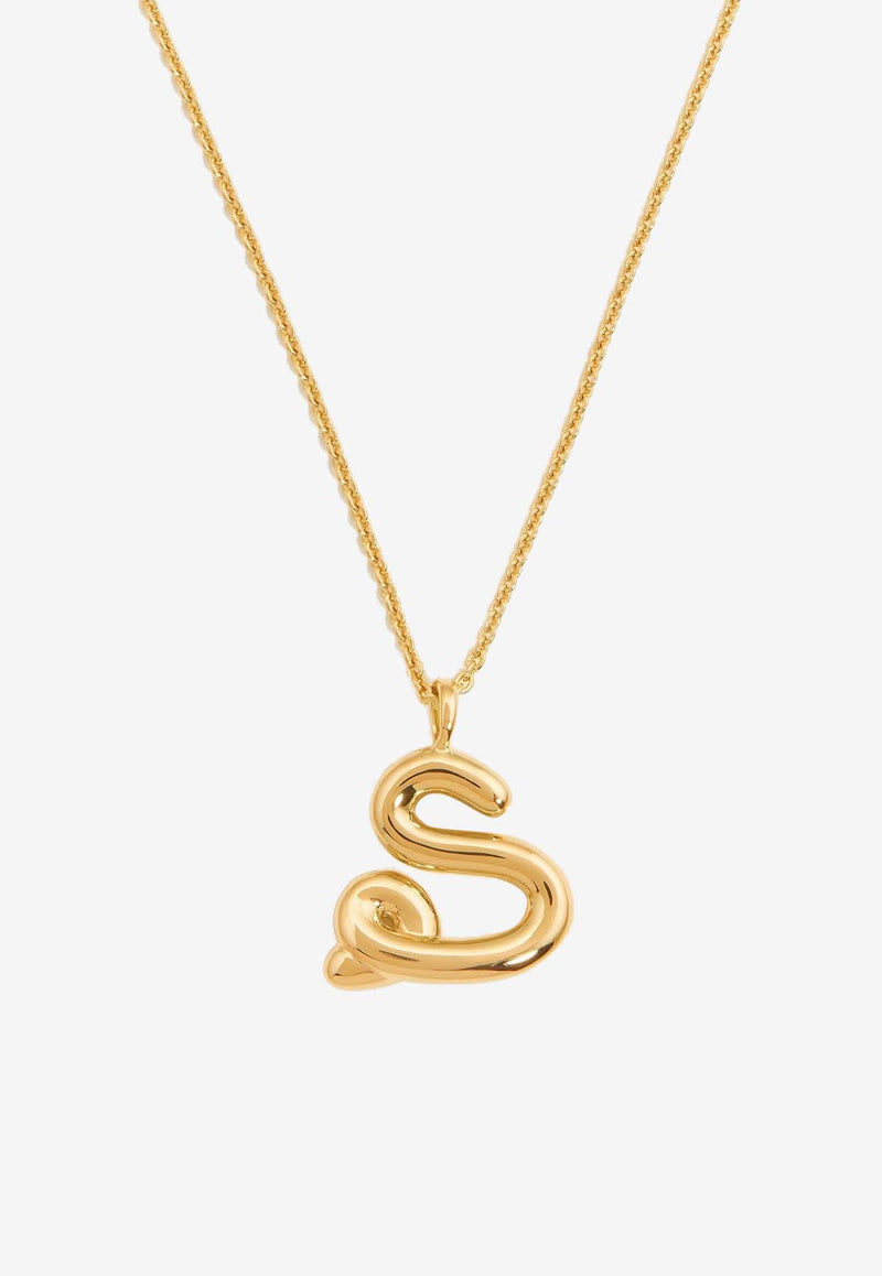 Missoma Jewellery Curly Molten Initial S Pendant Necklace Gold INL-G-N2-NS-SGOLD