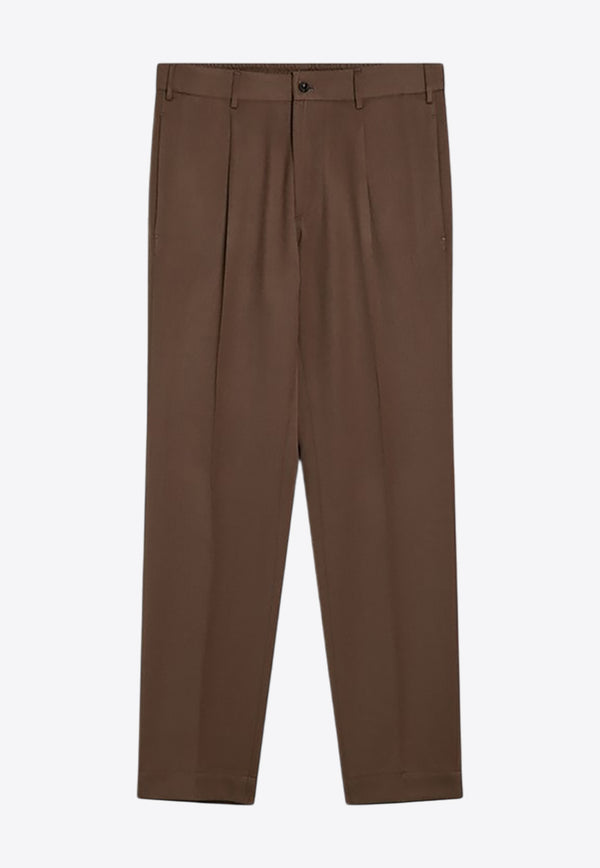 Santaniello Wool-Blend Tailored Pants Brown IRNOE2968/P_SANTA-15