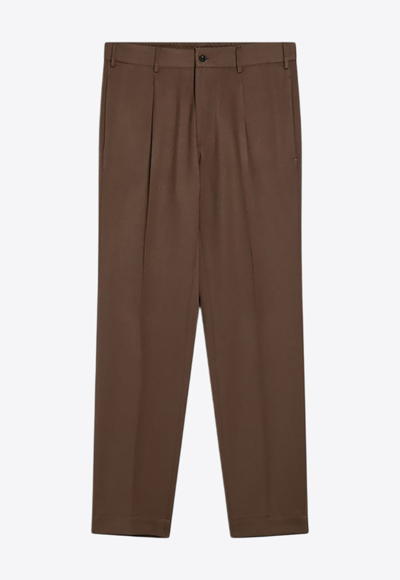 Santaniello Wool-Blend Tailored Pants Brown IRNOE2968/P_SANTA-15