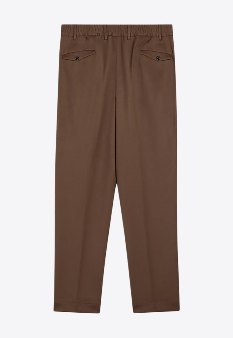 Santaniello Wool-Blend Tailored Pants Brown IRNOE2968/P_SANTA-15