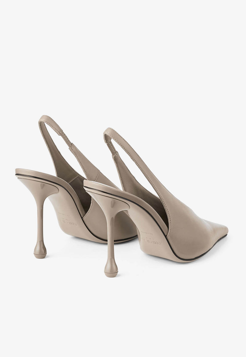 Jimmy Choo Isa 95 Leather Slingback Pumps ISA 95 CLF TAUPE