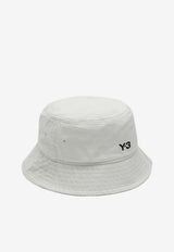 Y-3 Logo Embroidered Bucket Hat White IX7001CO/O_ADIDY-TA