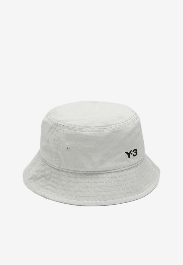 Y-3 Logo Embroidered Bucket Hat White IX7001CO/O_ADIDY-TA