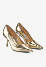 Jimmy Choo Ixia 95 Metallic Leather Pumps IXIA 80 QUI GOLD Gold