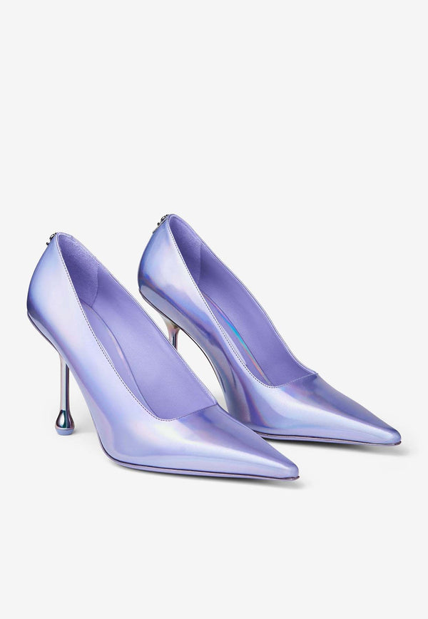 Jimmy Choo Ixia 95 Pointed Leather Pumps IXIA 95 CDU TANZANITE