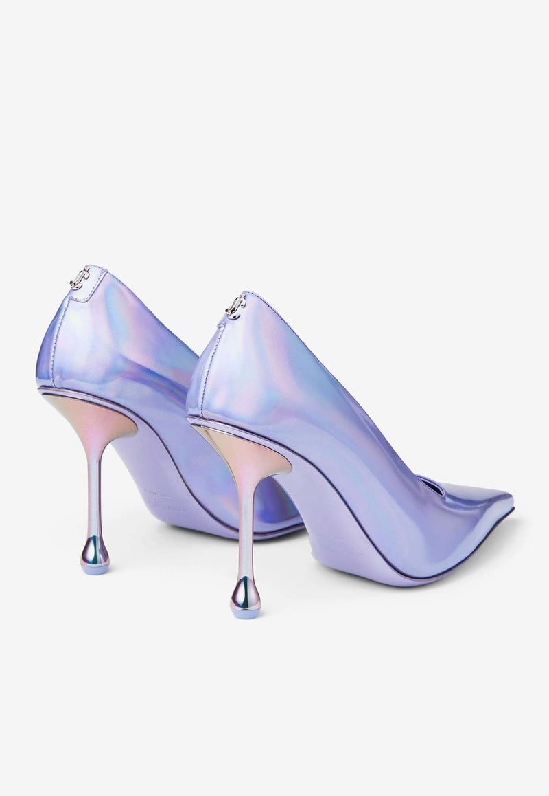 Jimmy Choo Ixia 95 Pointed Leather Pumps IXIA 95 CDU TANZANITE