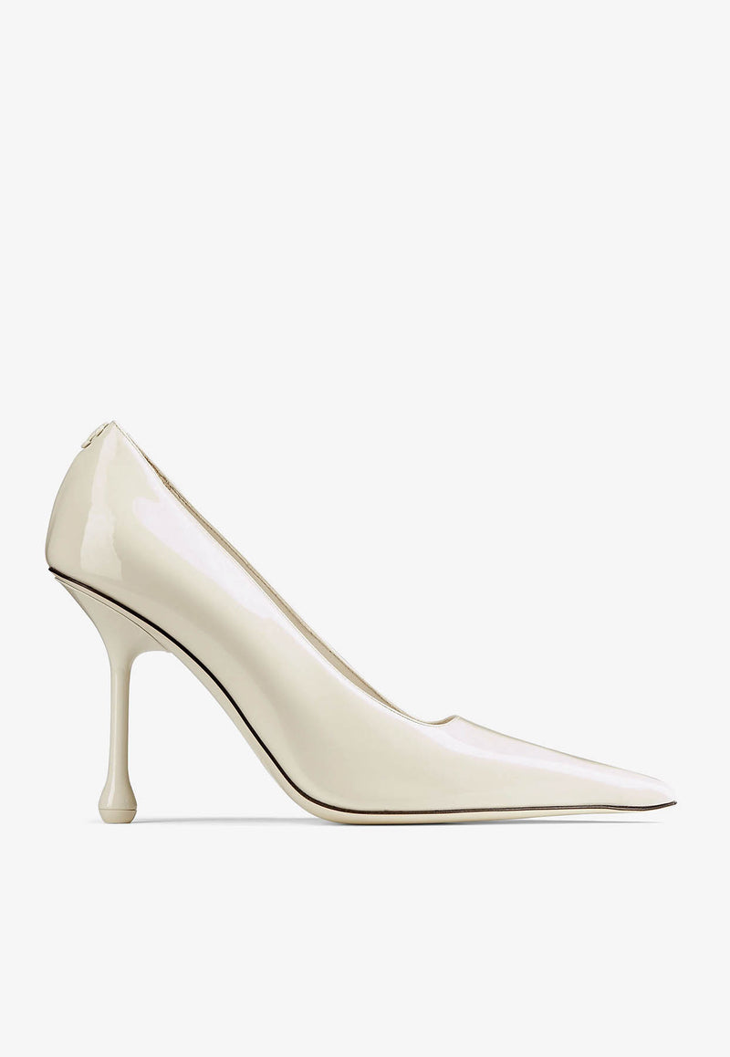 Jimmy Choo Ixia 95 Patent-Leather Pumps IXIA 95 PAT LATTE