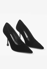 Jimmy Choo Ixia 95 Velvet Pumps IXIA 95 VEL BLACK