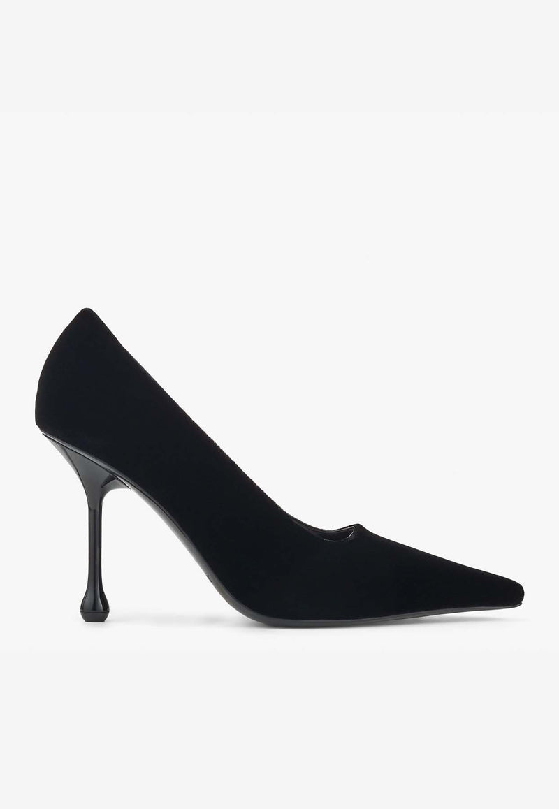 Jimmy Choo Ixia 95 Velvet Pumps IXIA 95 VEL BLACK