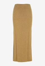 Moschino Bi-Color Knit Maxi Skirt J018654011485 1485 Gray